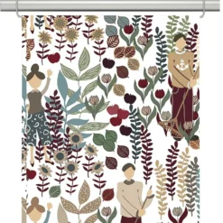 Arvidssons textil Panelgardiner|Trädgård vinröd/turkos panelgardiner