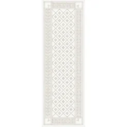 Ekelund Bordslöpare|Ekelund Löpare|Åttebladsrose beige löpare 50x150 - s Linneväveri