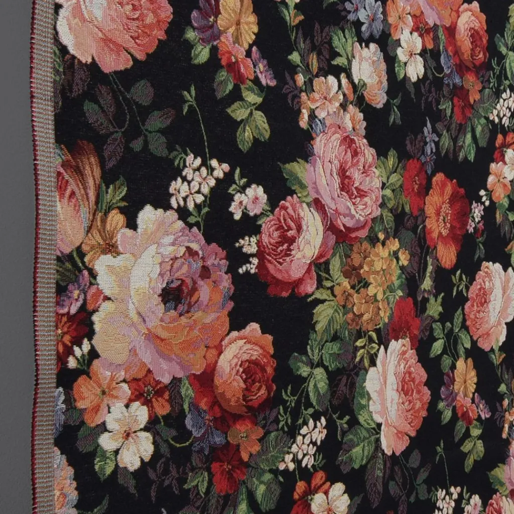 Arvidssons textil Mönstrade Möbeltyger|Turin svart jacquard - lyxigt möbeltyg