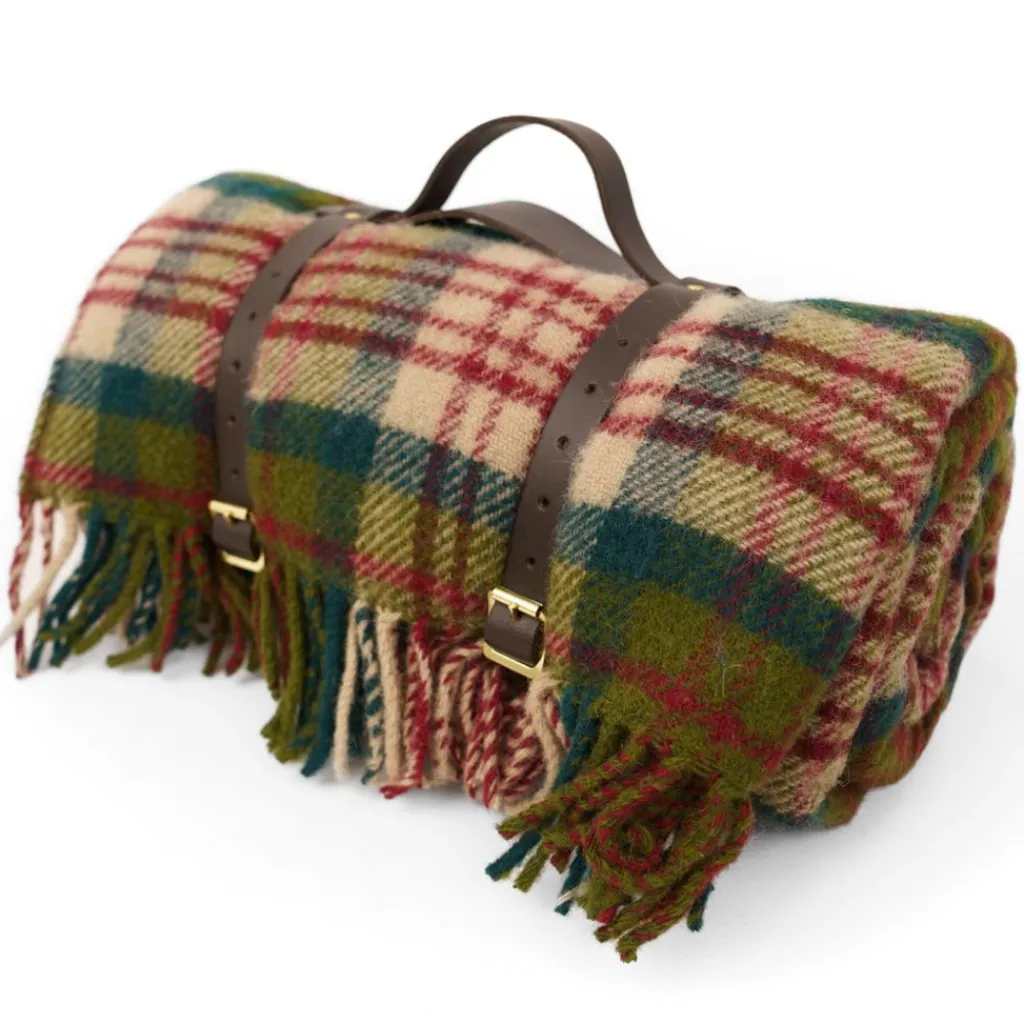 Tweedmill textiles Picknickfiltar|Tweedmill Picknickfilt i Ull - Thistleberry/Wine med Vattentät Baksida, 145 x 183 cm