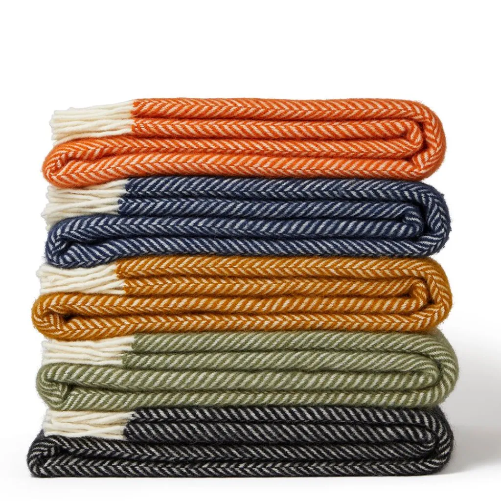 Tweedmill textiles Ullplädar|Ullpläd Fishbone Cinnamon, 100% Ull, 150x183 cm