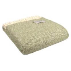 Tweedmill textiles Ullplädar|Ullpläd Illusion Green & Grey, 100% Ull, 150x183 cm