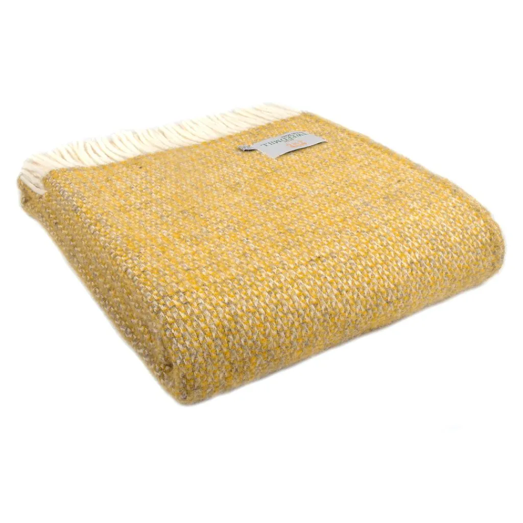 Tweedmill textiles Ullplädar|Ullpläd Illusion Yellow & Grey, 100% Ull, 150x183 cm