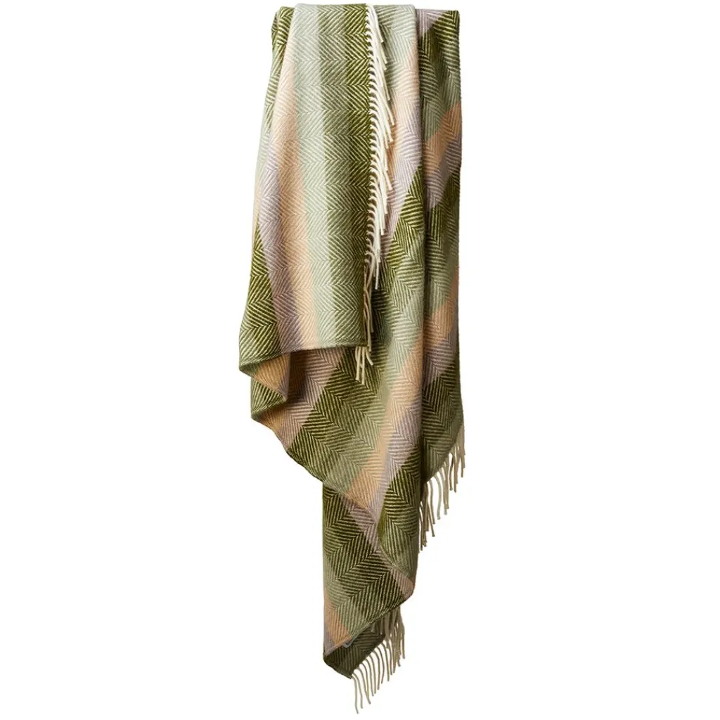 Tweedmill textiles Ullplädar|Ullpläd Stripe Botanical, 100% Ull, 150x183 cm