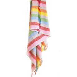 Tweedmill textiles Ullplädar|Ullpläd Stripe Rainbow Grey, 100% Ull, 150x183 cm