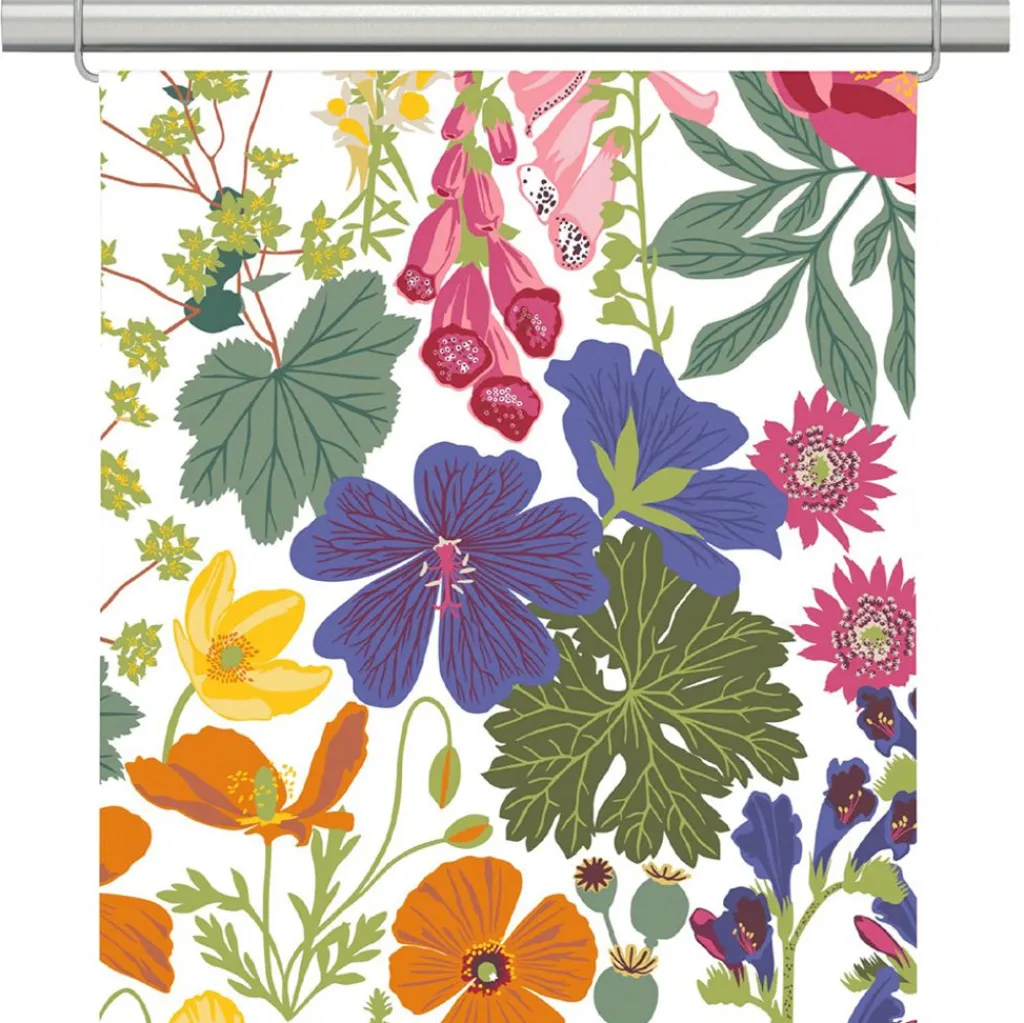 Arvidssons textil Panelgardiner|Ulvön panelgardiner med färgglatt blomstermönster