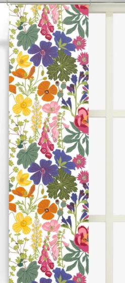 Arvidssons textil Panelgardiner|Ulvön panelgardiner med färgglatt blomstermönster