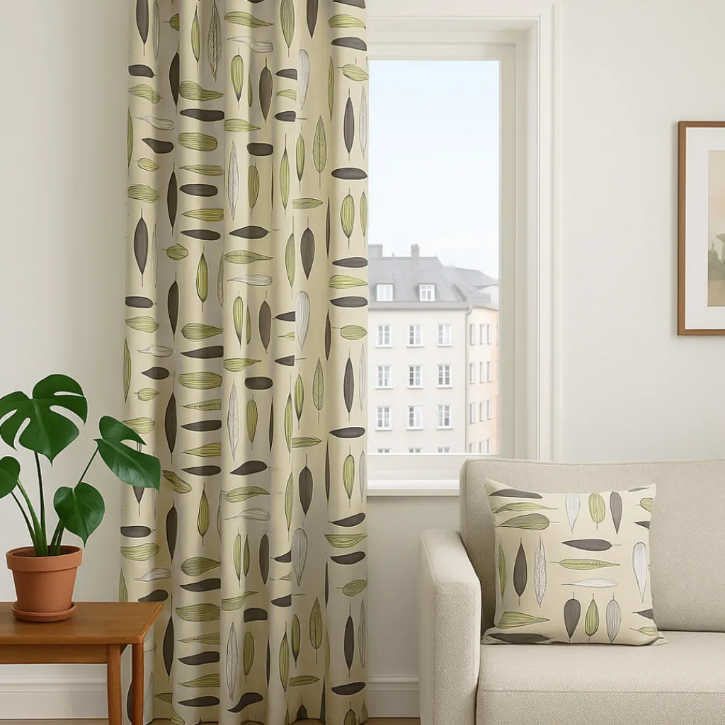 Arvidssons textil Gardiner Mönstrade|Under trädet beige gardiner