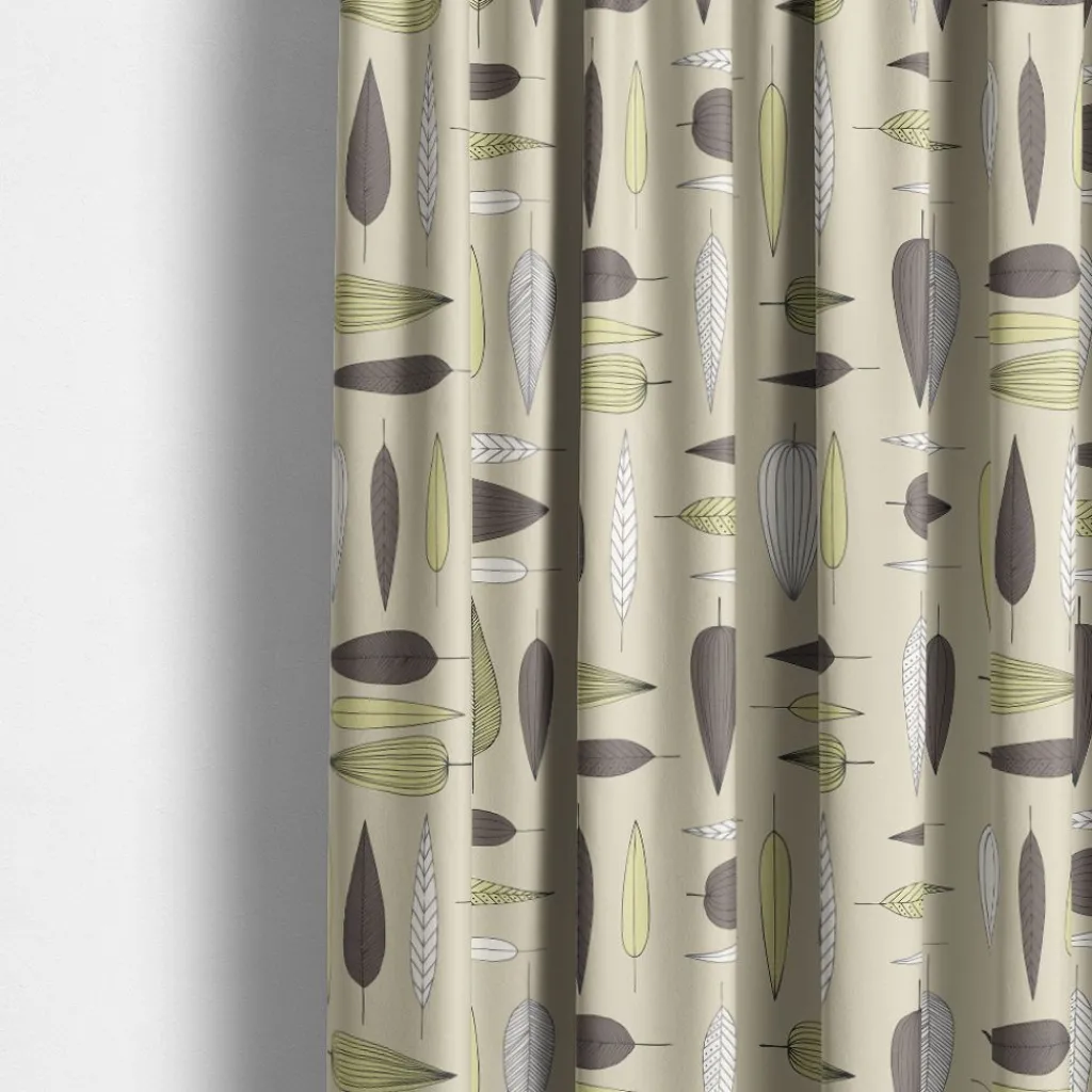 Arvidssons textil Gardintyger Mönstrade|Arvidssons Textil|Under trädet beige tyg – metervara med lövmönster