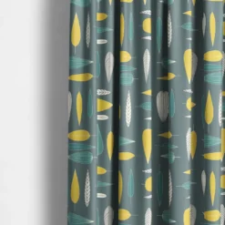 Arvidssons textil Gardintyger Mönstrade|Arvidssons Textil|Under trädet turkos tyg – bomullstyg med blad