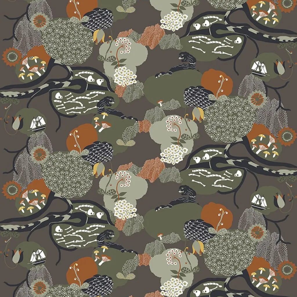 Arvidssons textil Gardintyger Mönstrade|Arvidssons Textil|Universum grön tyg