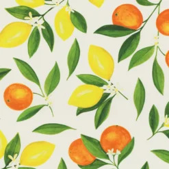 Blommiga Möbeltyger|Dynväv|Uteväv Citrus offwhite tyg till utemöbler