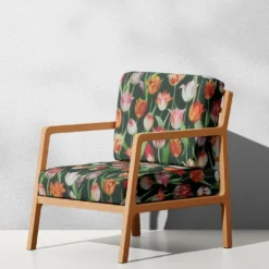 Blommiga Möbeltyger|Dynväv|Uteväv Tulips tyg till utemöbler
