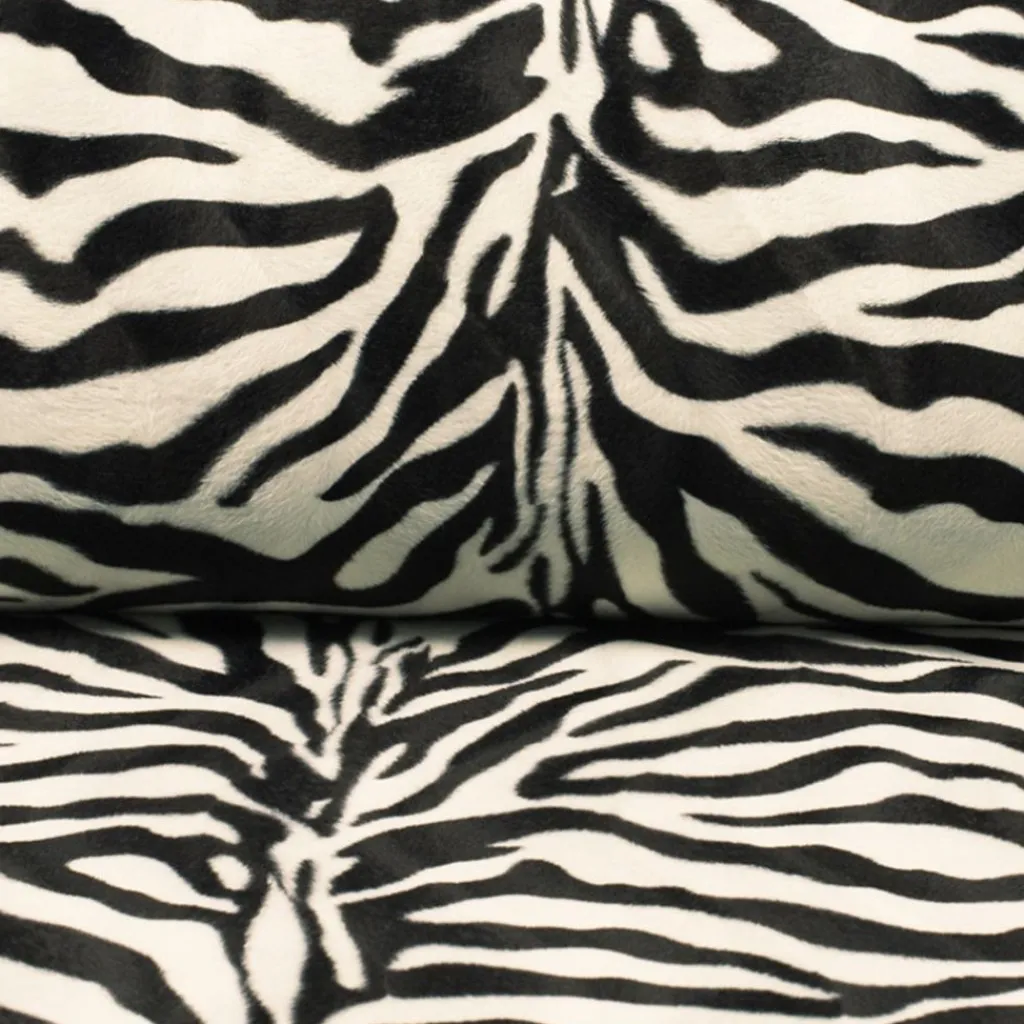 Velbour|Velboa gulton zebra tyg – mjukt zebramönster