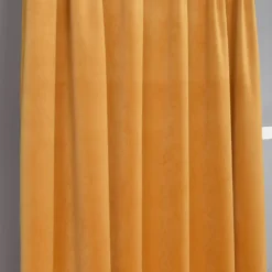 Nordisk Textil Sammetstyger|Gardiner Enfärgade|Velvet gul enfärgade sammetsgardiner