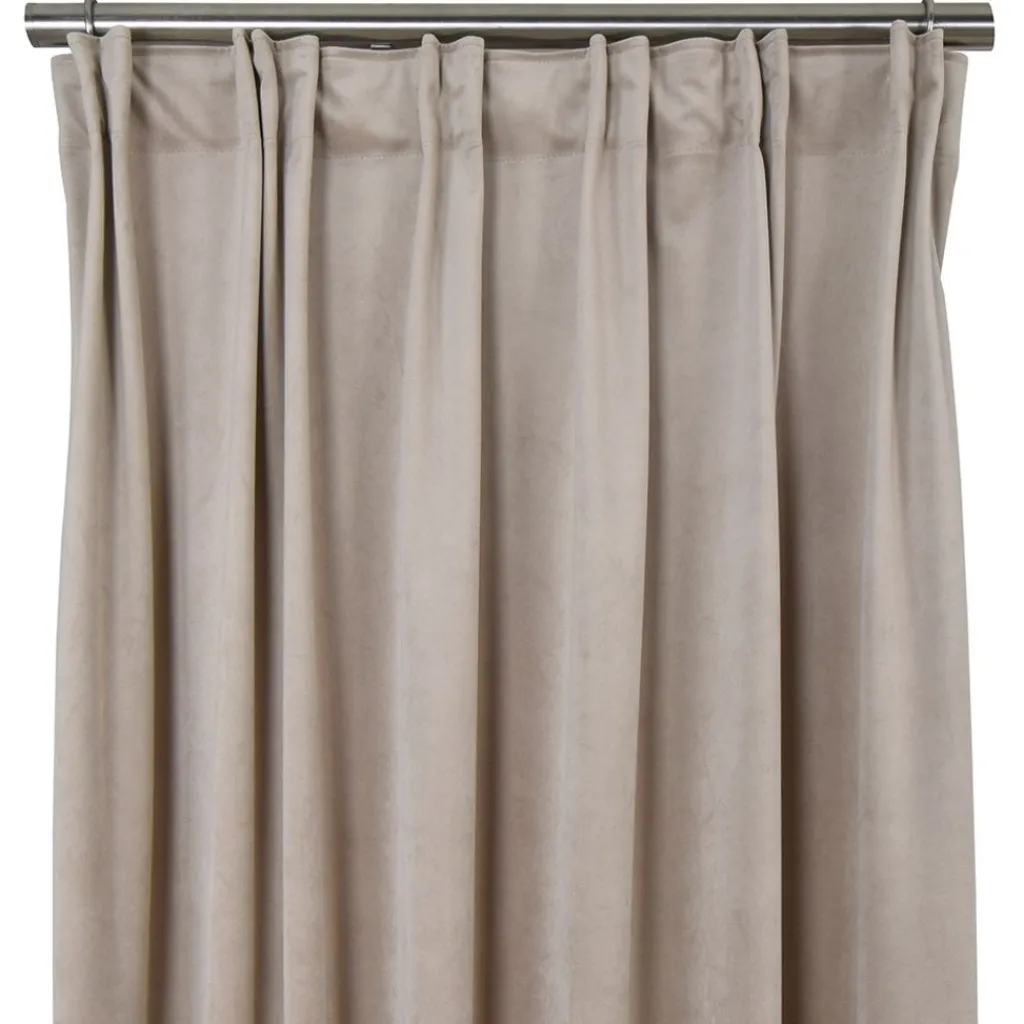 Nordisk Textil Sammetstyger|Gardiner Enfärgade|Velvet sand enfärgade sammetsgardiner