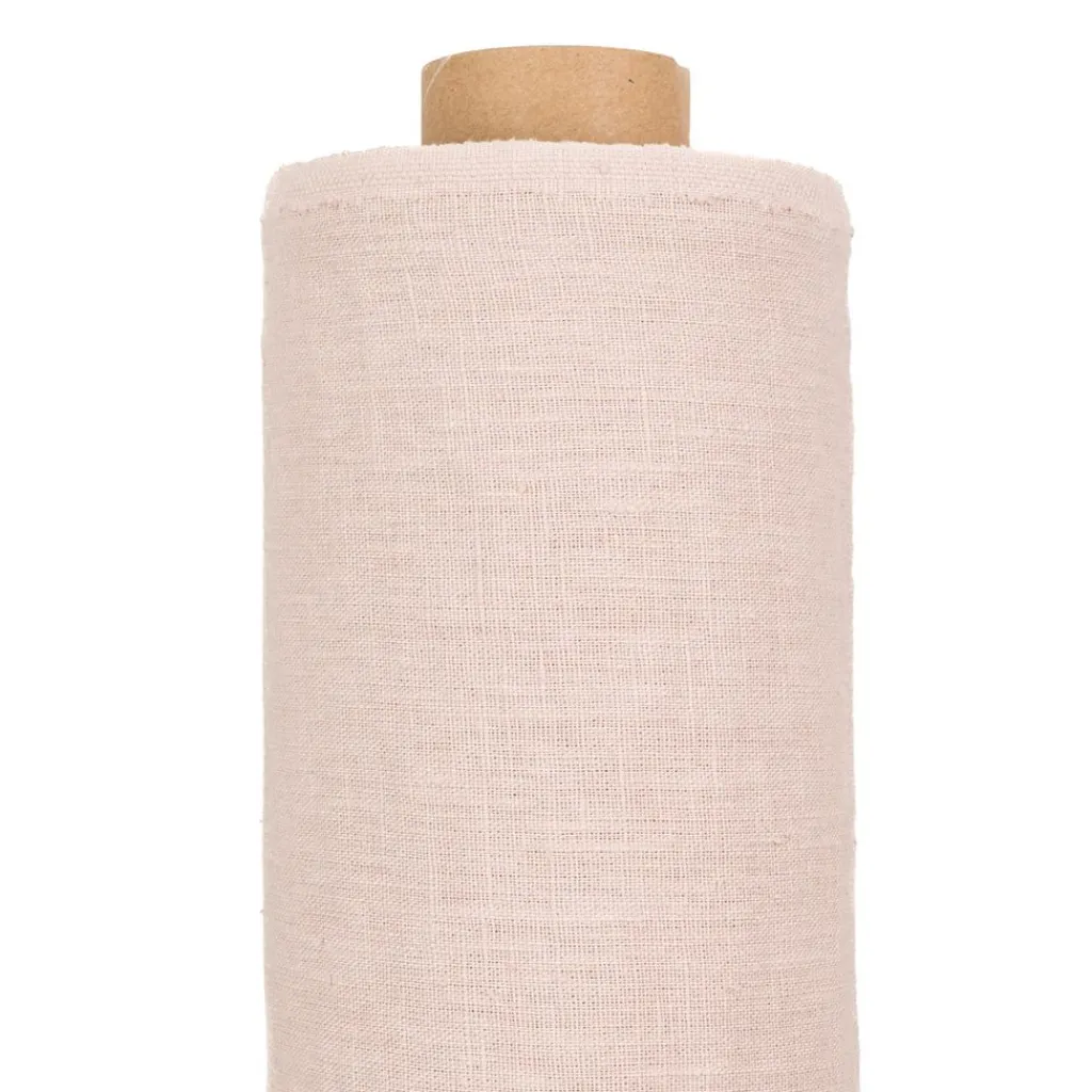 Nordisk Textil Gardintyger Enfärgade|Linnetyger|Verone Linne Beigerosa – Stentvättat 100 % Lin