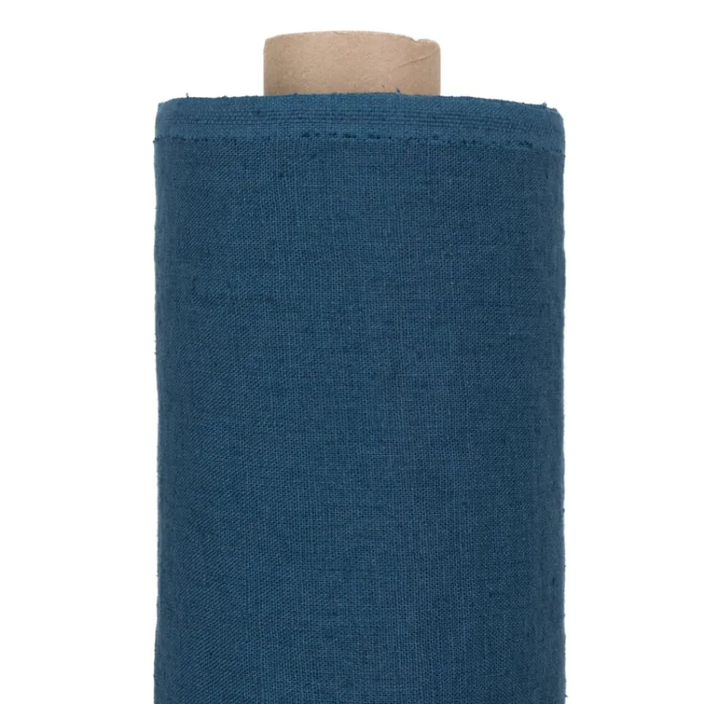 Nordisk Textil Gardintyger Enfärgade|Linnetyger|Verone Linne Blå – Stentvättat 100 % Lin