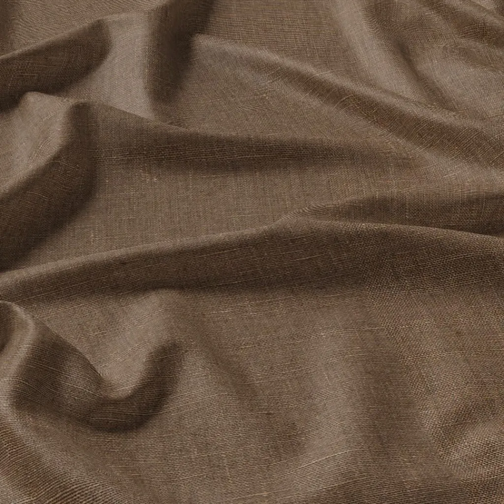 Nordisk Textil Gardintyger Enfärgade|Linnetyger|Verone Linne Brun – Stentvättat 100 % Lin