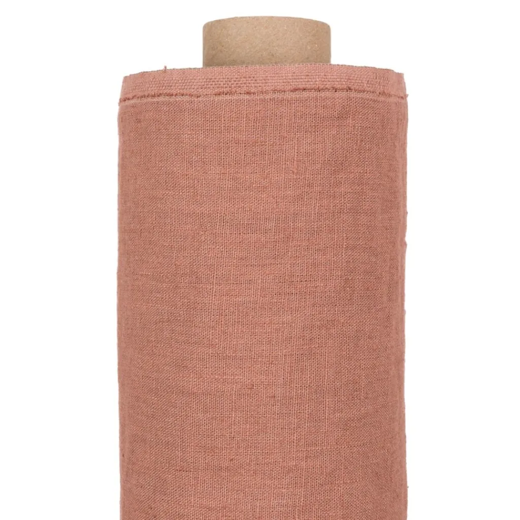 Nordisk Textil Gardintyger Enfärgade|Linnetyger|Verone Linne Gammelrosa – Stentvättat 100 % Lin