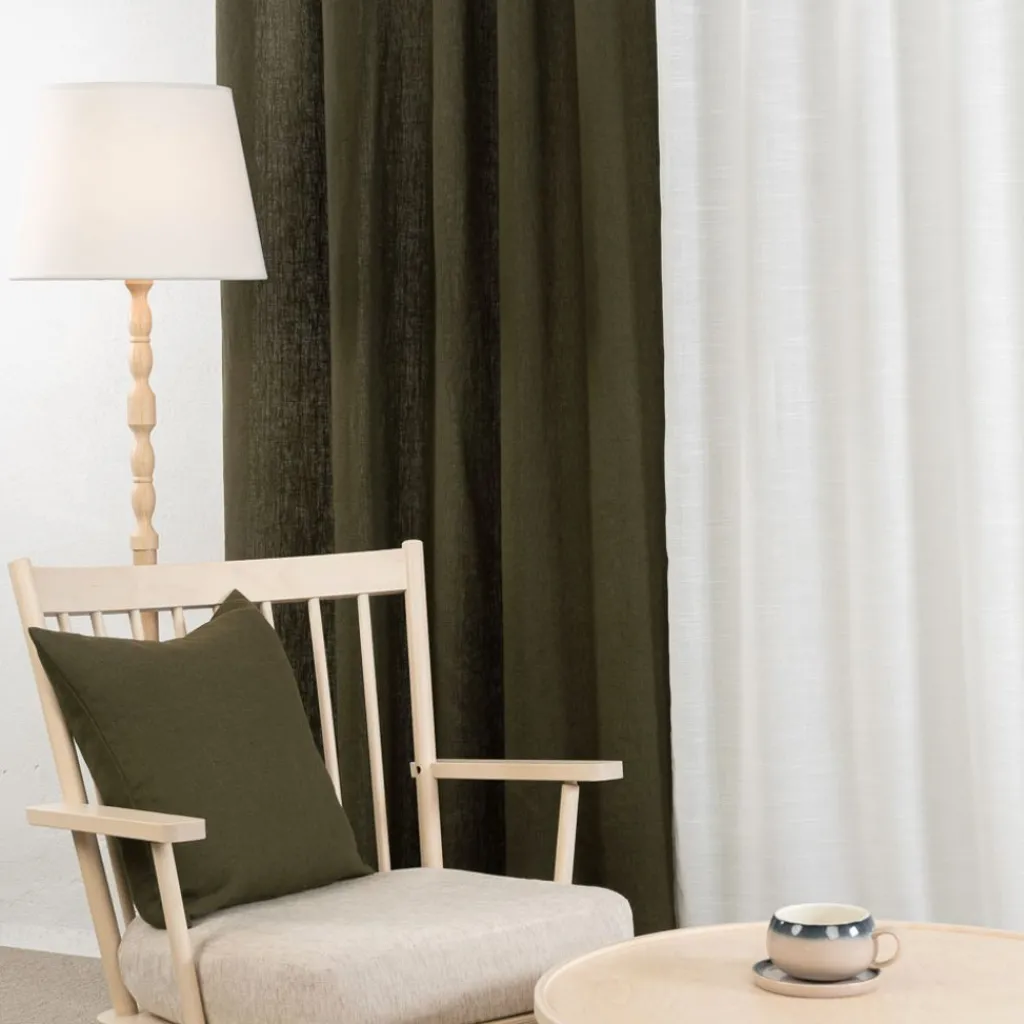 Nordisk Textil Enfärgade Kuddfodral|Verone Linne Grön kuddfodral