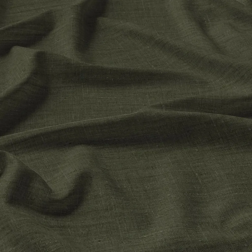 Nordisk Textil Gardintyger Enfärgade|Linnetyger|Verone Linne Grön – Stentvättat 100 % Lin