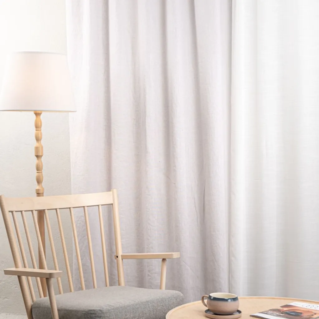 Nordisk Textil Gardintyger Enfärgade|Linnetyger|Verone Linne Ljusgrå – Stentvättat 100 % Lin