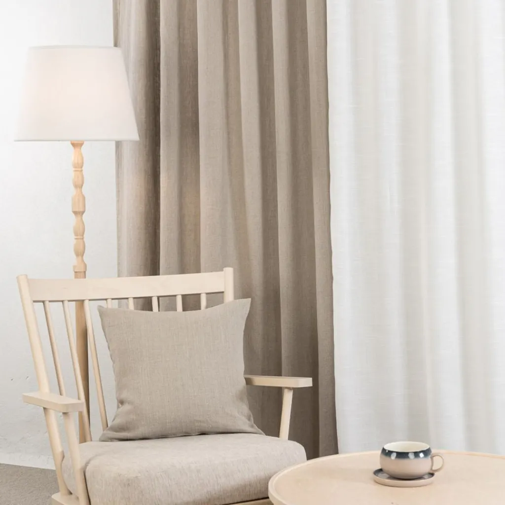 Nordisk Textil Gardintyger Enfärgade|Linnetyger|Verone Linne Natur – Stentvättat 100 % Lin