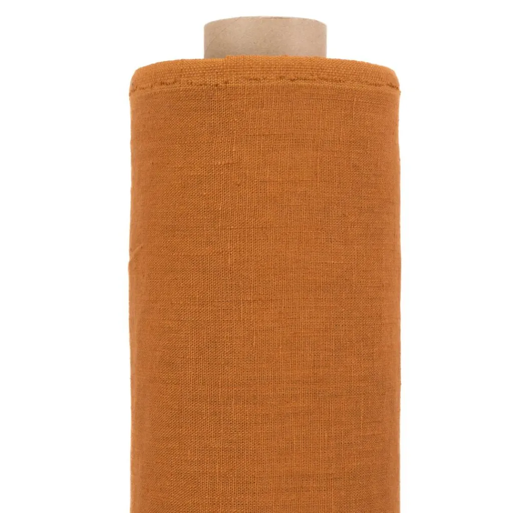 Nordisk Textil Gardintyger Enfärgade|Linnetyger|Verone Linne Rost – Stentvättat 100 % Lin