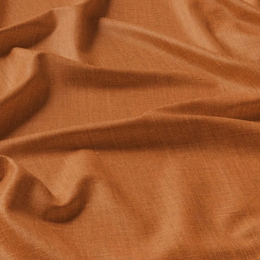 Nordisk Textil Gardintyger Enfärgade|Linnetyger|Verone Linne Rost – Stentvättat 100 % Lin