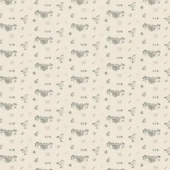 Barn Arvidssons textil Gardintyger Mönstrade|Barnmönster|Villa Villekulla beige tyg