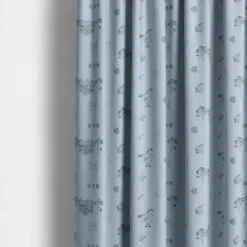 Barn Arvidssons textil Gardintyger Mönstrade|Barnmönster|Villa Villekulla blå tyg