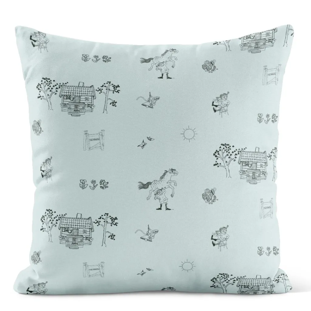 Arvidssons textil Mönstrade Kuddfodral|Villa Villekulla grön kuddfodral