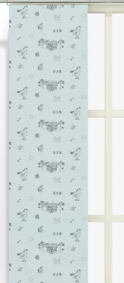 Arvidssons textil Panelgardiner|Villa villekulla grön panelgardin