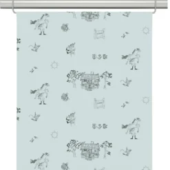 Arvidssons textil Panelgardiner|Villa villekulla grön panelgardin