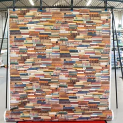 Gardintyger Mönstrade|Vintage books tyg med böcker