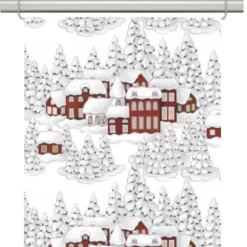 Arvidssons textil Julgardiner|Panelgardiner|Vinterbyn röd panelgardin