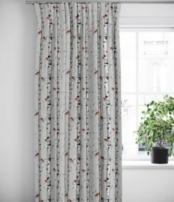 Arvidssons textil Gardiner Mönstrade|Julgardiner|Vinterdungen grå gardiner