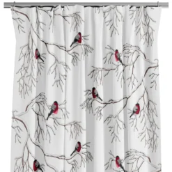 Arvidssons textil Gardiner Mönstrade|Julgardiner|Vinterland vit gardiner