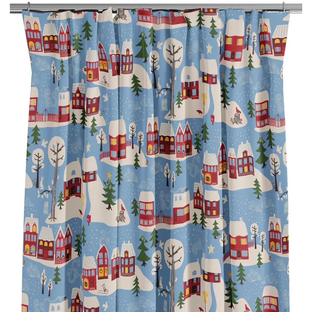 Arvidssons textil Julgardiner|Julgardiner|Vintertid ljusblå gardiner