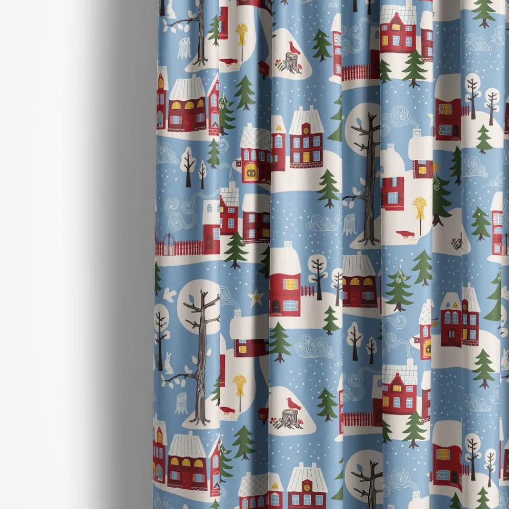 Arvidssons textil Julgardiner|Julgardiner|Vintertid ljusblå gardiner