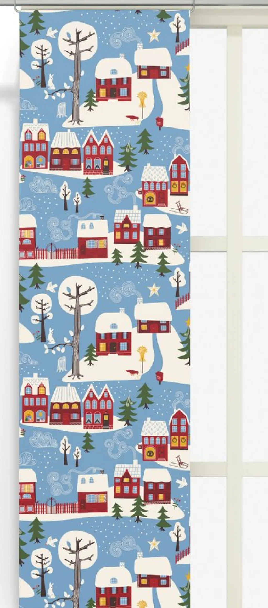 Arvidssons textil Julgardiner|Panelgardiner|Vintertid ljusblå panelgardiner