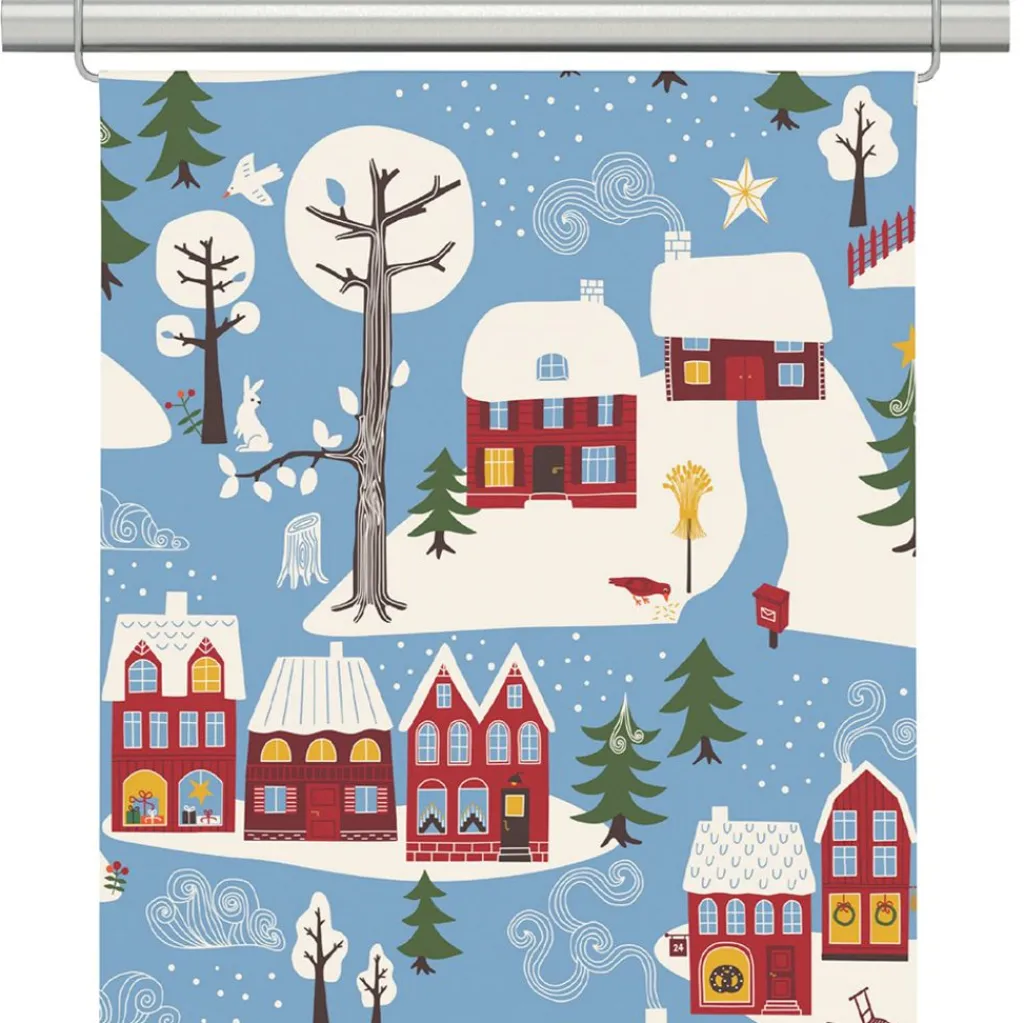 Arvidssons textil Julgardiner|Panelgardiner|Vintertid ljusblå panelgardiner