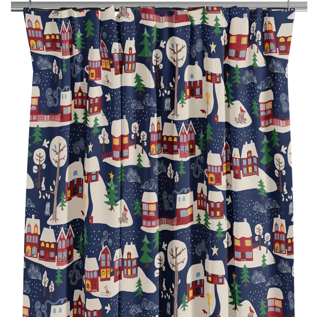 Arvidssons textil Julgardiner|Julgardiner|Vintertid mörkblå gardiner