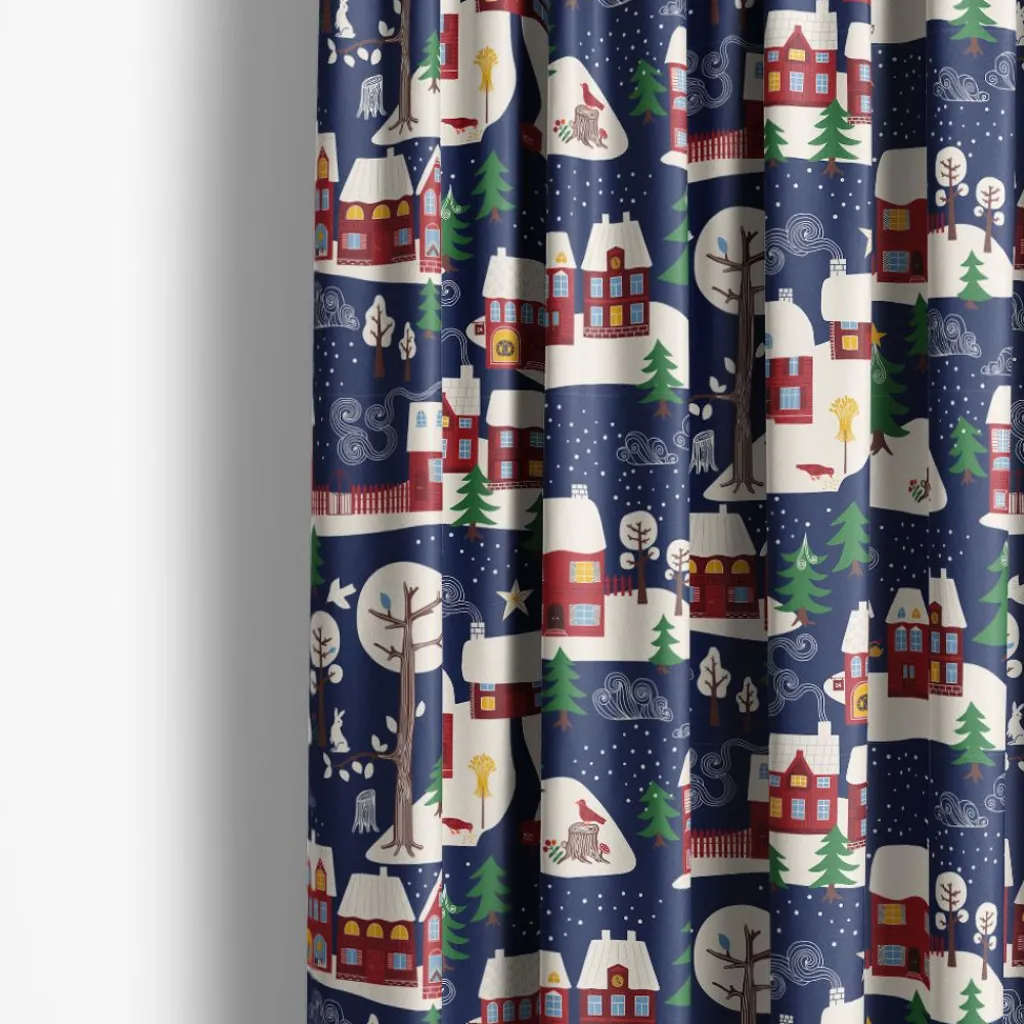 Arvidssons textil Julgardiner|Julgardiner|Vintertid mörkblå gardiner