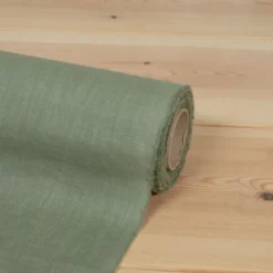 Gardintyger Enfärgade|Linnetyger|Washed lin/bomull allmogegrön tyg