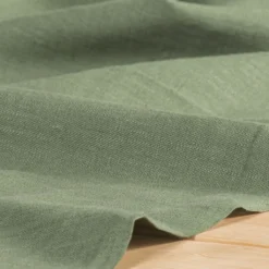 Gardintyger Enfärgade|Linnetyger|Washed lin/bomull allmogegrön tyg