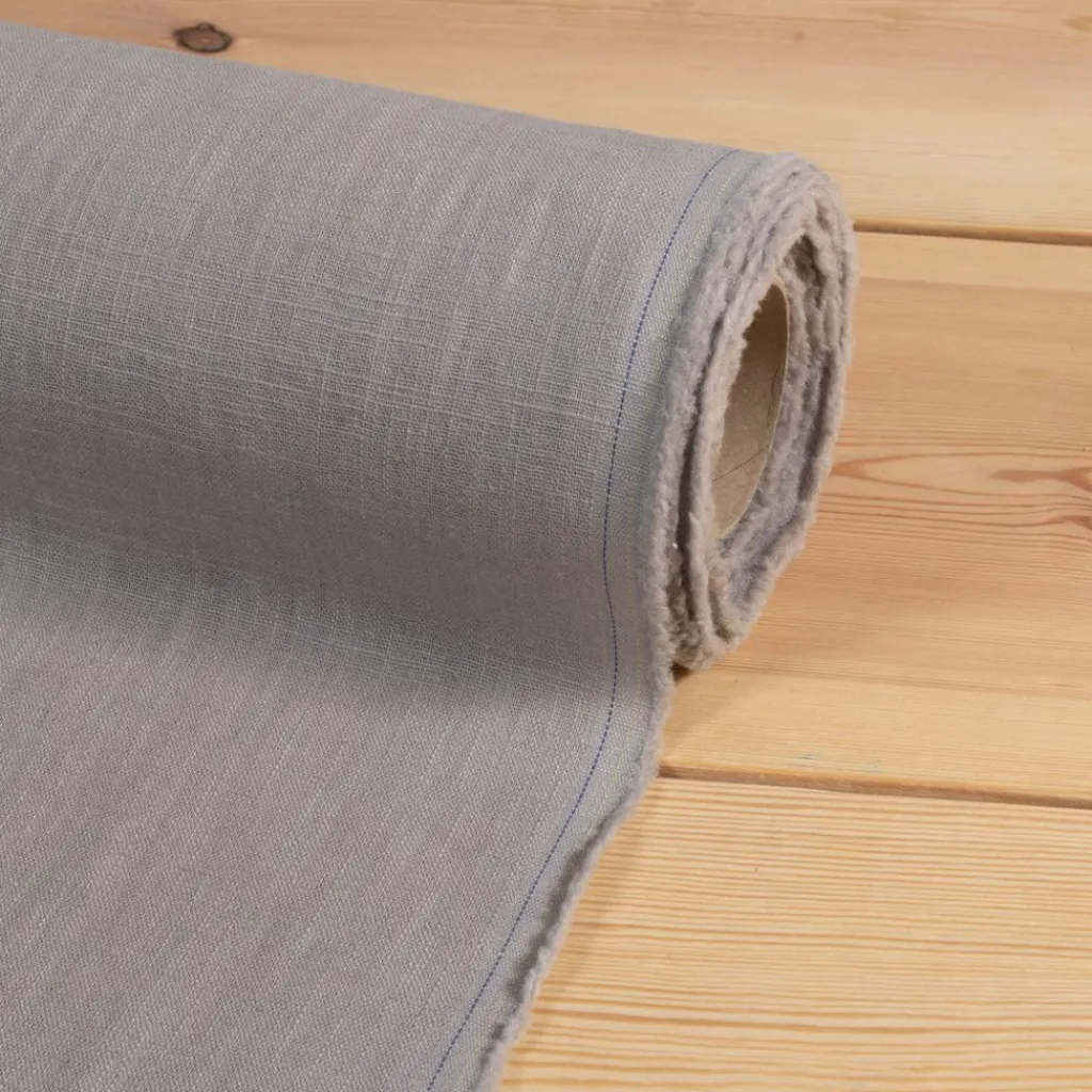 Nordisk Textil Gardintyger Enfärgade|Linnetyger|Washed lin/bomull grå tyg