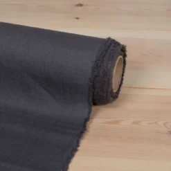 Nordisk Textil Gardintyger Enfärgade|Linnetyger|Washed lin/bomull mörkgrå tyg
