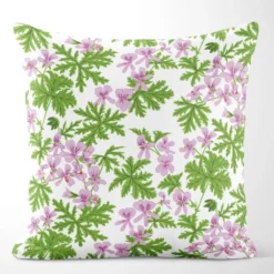 Arvidssons textil Mönstrade Kuddfodral|Westerlunds Blomma lila-grön kuddfodral - Botaniskt mönster
